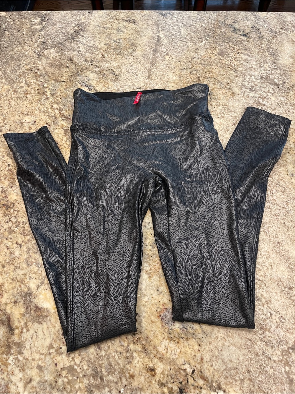 Shiny Spanx Black Faux Leather Leggings